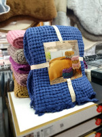 Вафельне покривало - піке Madame Suzie 230x240 см синє Вафельне покривало - піке Madame Suzie 230x240 см синє