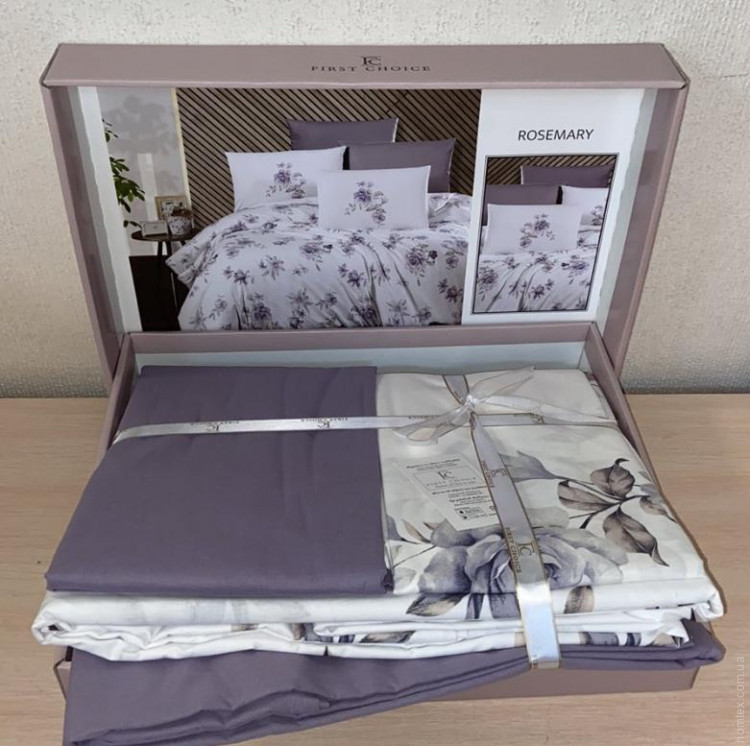 Постільна білизна First Choice ранфорс Rosemary purple сімейний