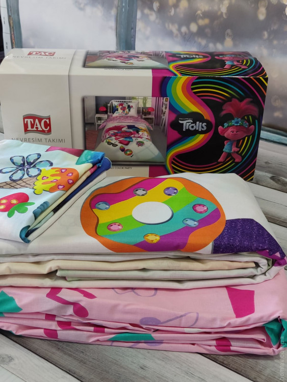 Постельное белье TAC Disney Trolls Color Party детский