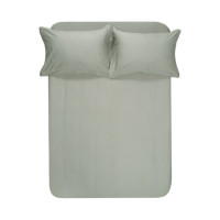 Простынь на резинке с наволочками Lotus Home сатин premium Dakota Modern хаки 240х260 см + 50х70 см из 2 шт.