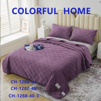 Покрывало велюровое Colorful Home 210x230 см с наволочками Ромб, модель 9