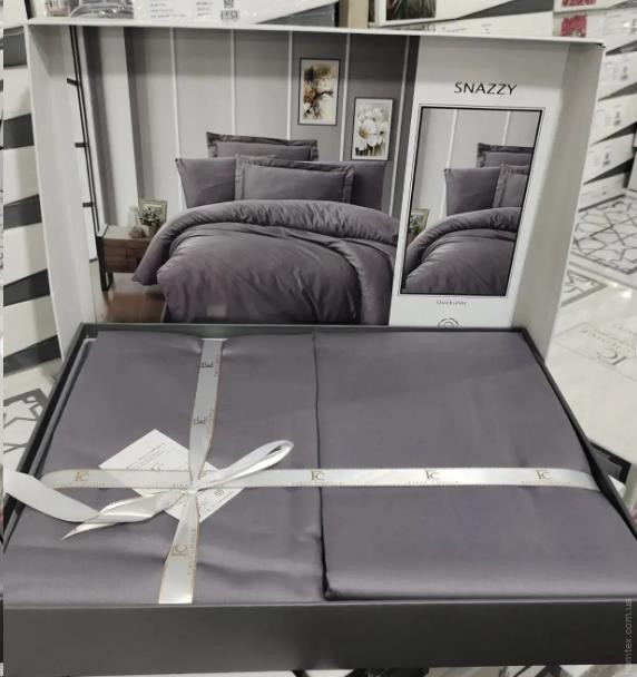 Постільна білизна First Choice Snazzy quick silver сатин люкс євро