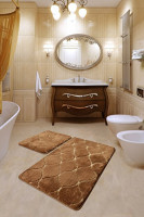 Набор ковриков для ванной Alessa 50x60 см + 60х100 см Ромб песочный