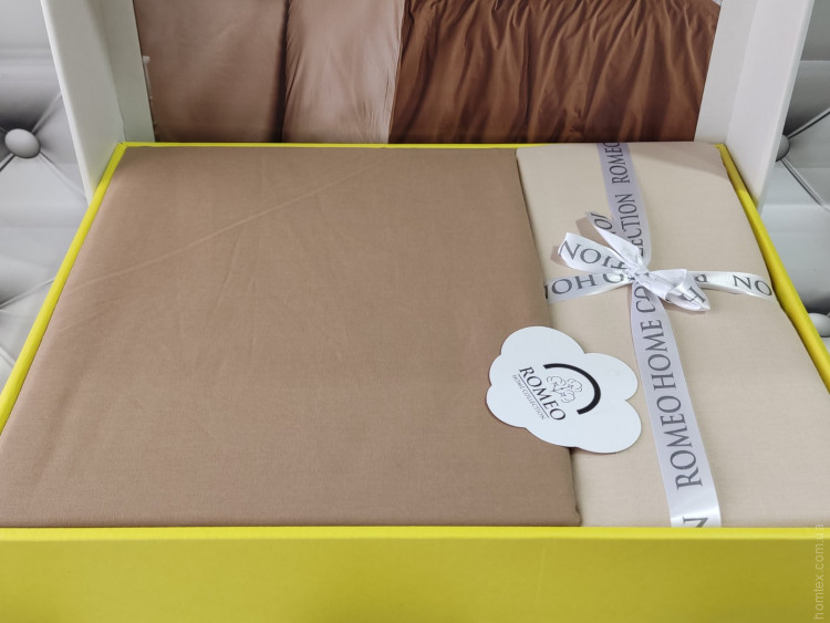 Постельное белье Romeo Home коричнево-бежевое (модель 3), евро