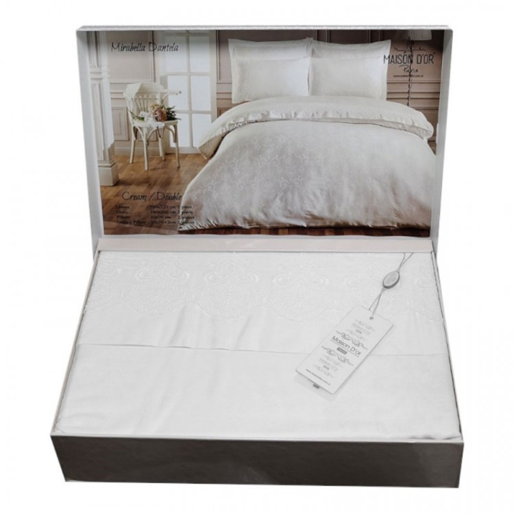 Постільна білизна Maison Dor Mirabella Dantela White (біла) євро
