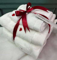 Набор махровых полотенец Maison Dor Soft Сердечки красные из 3-х штук