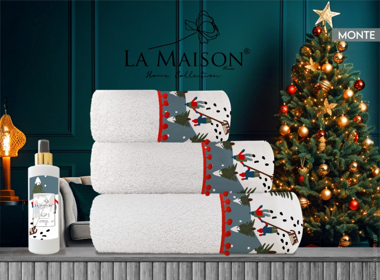 Набор полотенец La Maison Monte из 3 шт. 30х50 см+ 50х90 см +70x140 см с парфюмом Набор полотенец La Maison Monte из 3 шт. 30х50 см+ 50х90 см +70x140 см с парфюмом