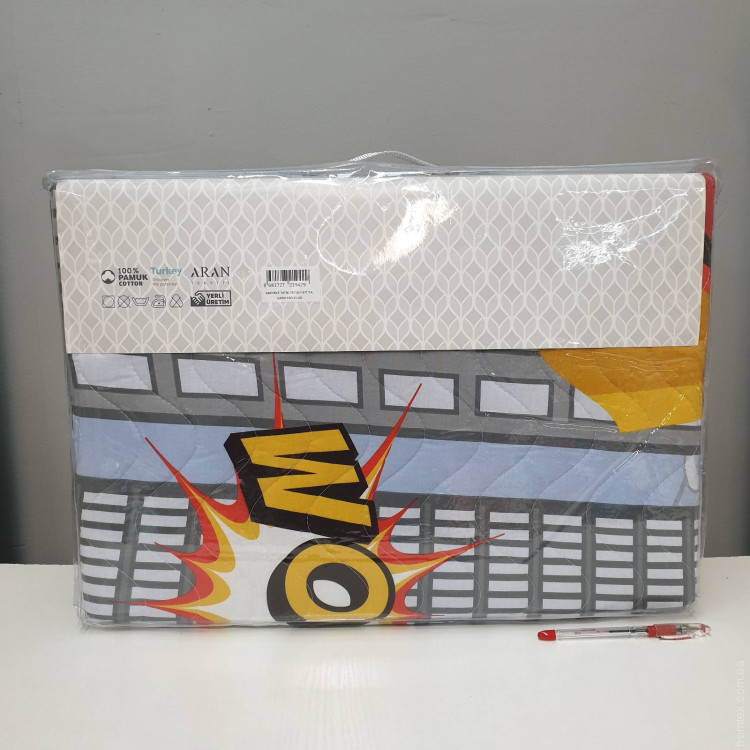 Покривало дитяче стьобане Clasy Superhero 180x240 з наволочкою