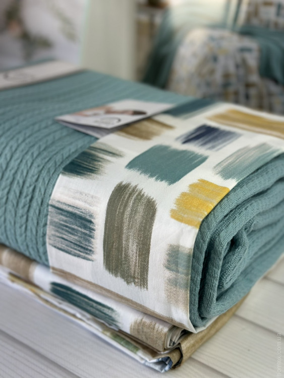 Постельное белье с пике - покрывалом Romeo Home изумрудное евро