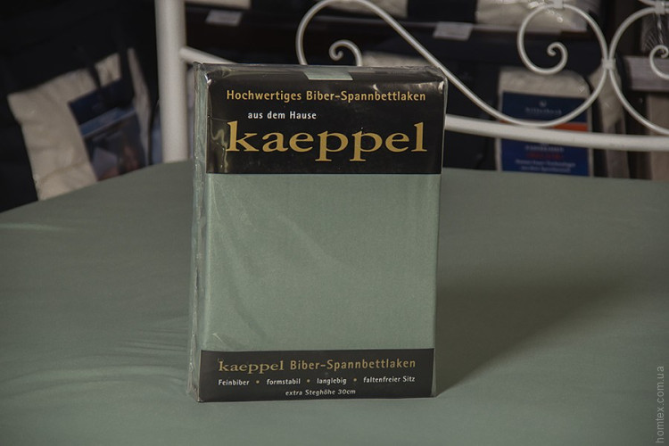 Простирадло на резинці фланель Kaeppel 140-160х200+25 см світло-сіра