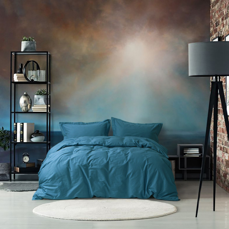 Постільна білизна Lotus Home сатин premium Dakota Modern синій євро