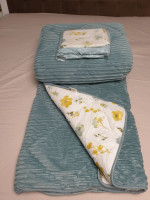 Набір Ковдра антиалергенна 195х215 см Handy Welsoft з простирадлом і наволочками бірюзова