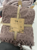 Простирадло - піке махрова Sikel жаккардова Гілочки 200x220 см коричнева Простирадло - піке махрова Sikel жаккардова Гілочки 200x220 см коричнева