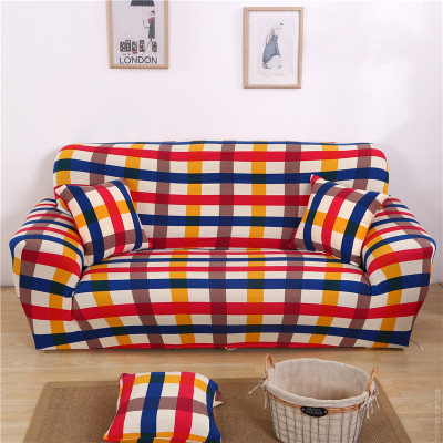 Набор чехлов HomyTex на угловой диван 3.2 Клетка красно-синяя