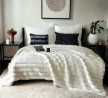 Плед шиншилла Home Textile 200x220 см молочный
