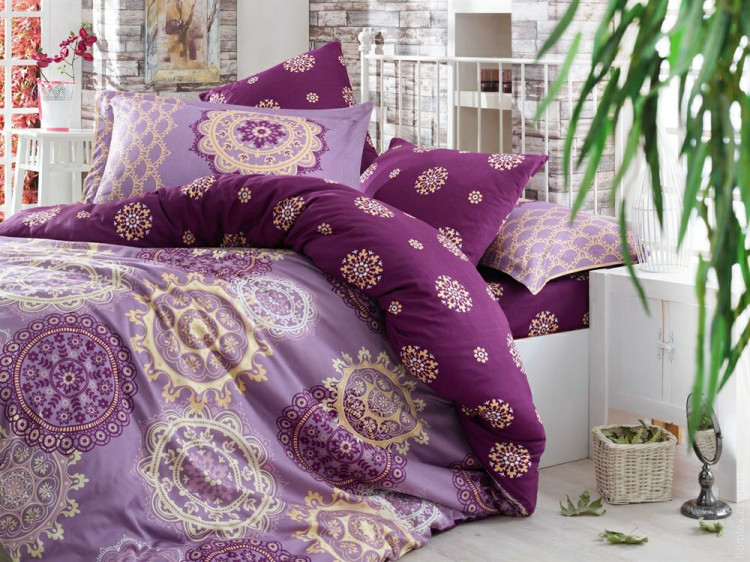 Постельное белье Hobby Exclusive Sateen Ottoman фиолетовый с наволочками 50х70 и 70х70 см семейное