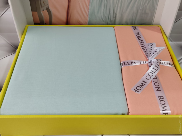 Постельное белье Romeo Home мятно-персиковое (модель 4), евро