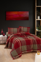 Постельное белье First Choice Фланель Veldor bordeaux евро