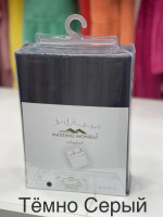 Простынь на резинке с наволочками Massimo Moneli сатин-страйп антрацит 160х200 +30 см