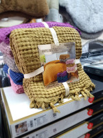 Вафельне покривало - піке Madame Suzie 230x240 см гірчичне Вафельне покривало - піке Madame Suzie 230x240 см гірчичне