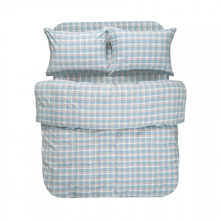Постельное белье Lotus Home Checked Caledonia голубой евро