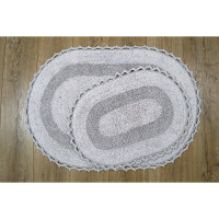 Набор ковриков для ванной Irya Vermont a.gri светло серый 40x60 см + 60x100 см