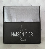Махровое постельное белье Maison Dor серое Сердечки с простынью на резинке евро Махровое постельное белье Maison Dor серое Сердечки с простынью на резинке евро