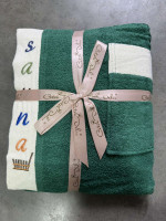 Набір для сауни чоловічий махровий Wellness (спідниця, рушник, тапочки) зелений