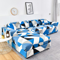 Набір чохлів HomyTex на кутовий диван 3.2 Ромб синьо-блакитний