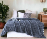Плед шиншилла Home Textile 200x220 см светло-серый