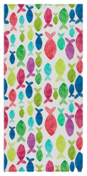 Пляжное полотенце Maisonette Little Fisch 340 г/м2 75х150 см