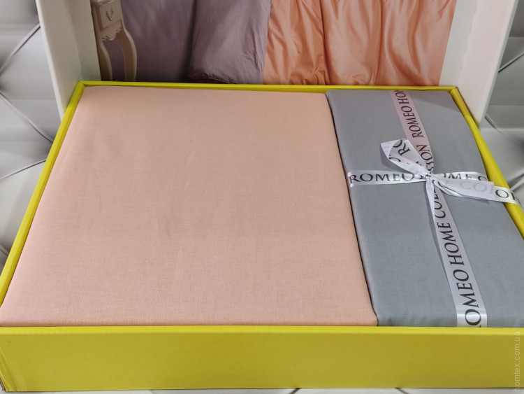 Постельное белье Romeo Home персиково-серое (модель 5), евро