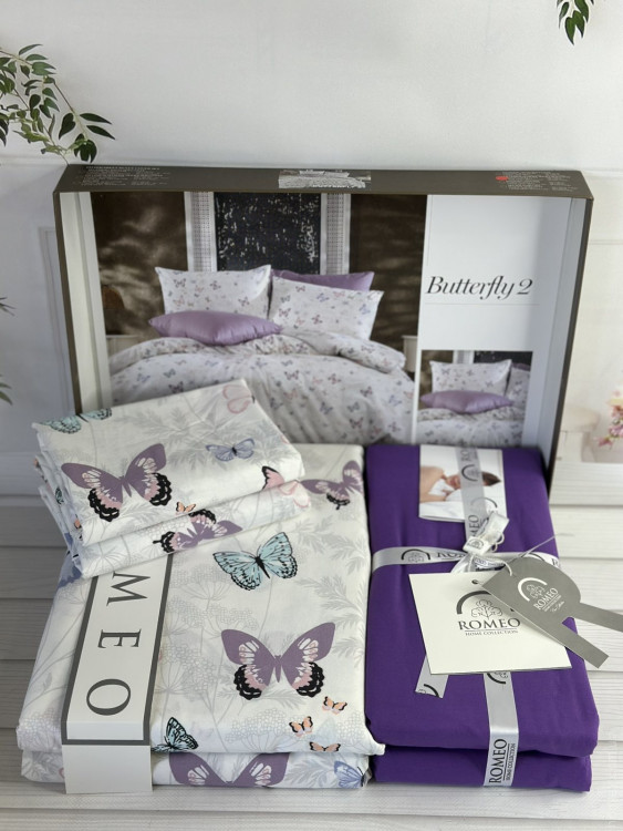 Постільна білизна поплін Romeo Home Butterfly 2 євро