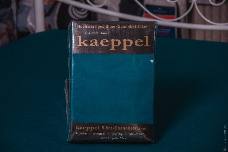 Простирадло на резинці фланель Kaeppel 140-160х200+25 см смарагдова