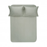 Простынь на резинке с наволочками Lotus Home сатин premium Dakota Modern хаки 180х200 см + 50х70 см из 2 шт.