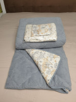 Набір Ковдра антиалергенна 195х215 см Handy Welsoft з простирадлом та наволочками сіра