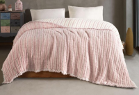 Муслинове покривало Moss Home 230x250 см Вузька смужка крем-пудра