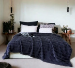 Плед шиншилла Home Textile 200x220 см сине-серый