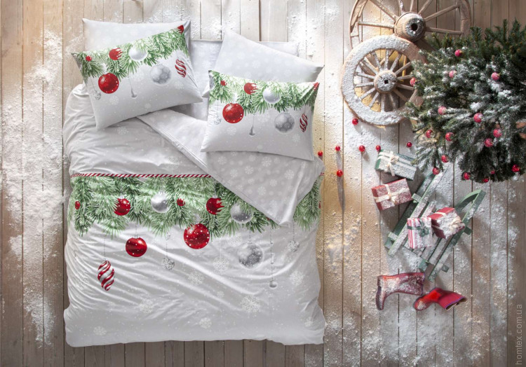 Постельное белье TAC Snowflake yesil евро люминесцентное