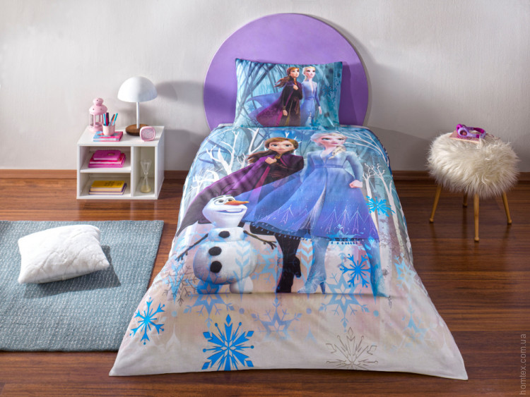 Постільна білизна TAC Ranforce Disney Frozen Winter дитяча з простирадлом на гумці Постільна білизна TAC Ranforce Disney Frozen Winter дитяча з простирадлом на гумці