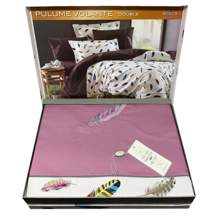 Постільна білизна Maison Dor Plum Volante Dark Lilac євро