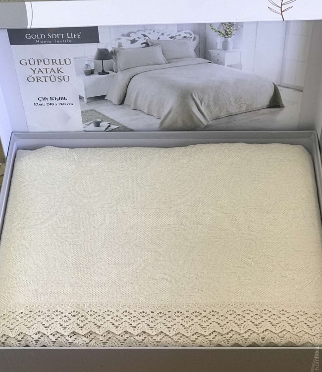 Покривало Gold Soft Life Odel Жакард 240x260 см бежевий