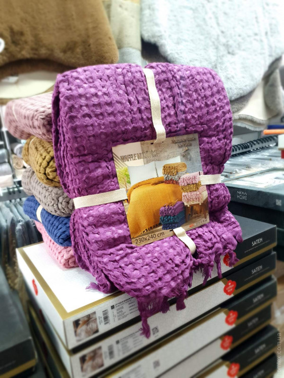 Вафельне покривало - піке Madame Suzie 230x240 см фуксія Вафельне покривало - піке Madame Suzie 230x240 см фуксія