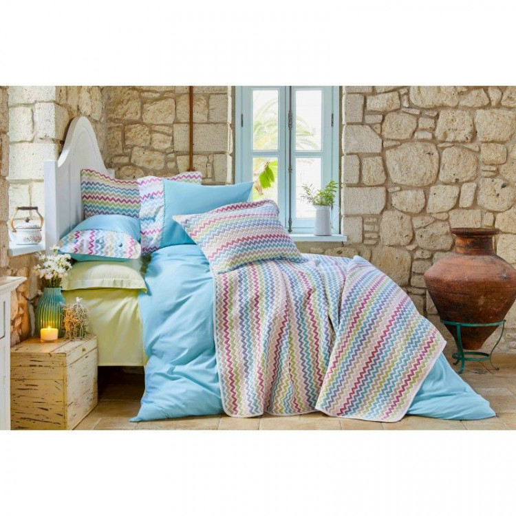 Набор постельного белья с покрывалом Karaca Home Mood ZigZag 2018-2 евро