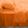 Постельное белье Almira Mix Оранжевый сатин премиум с двойными рюшами семейный
