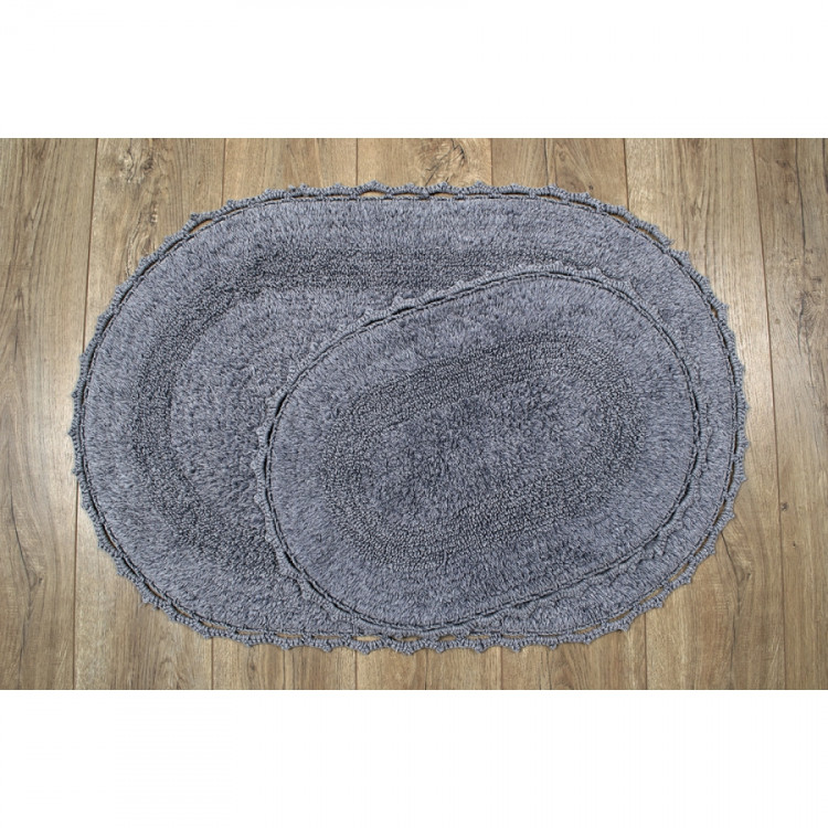 Набор ковриков для ванной Irya Vermont gri серый 40x60 см + 60x100 см