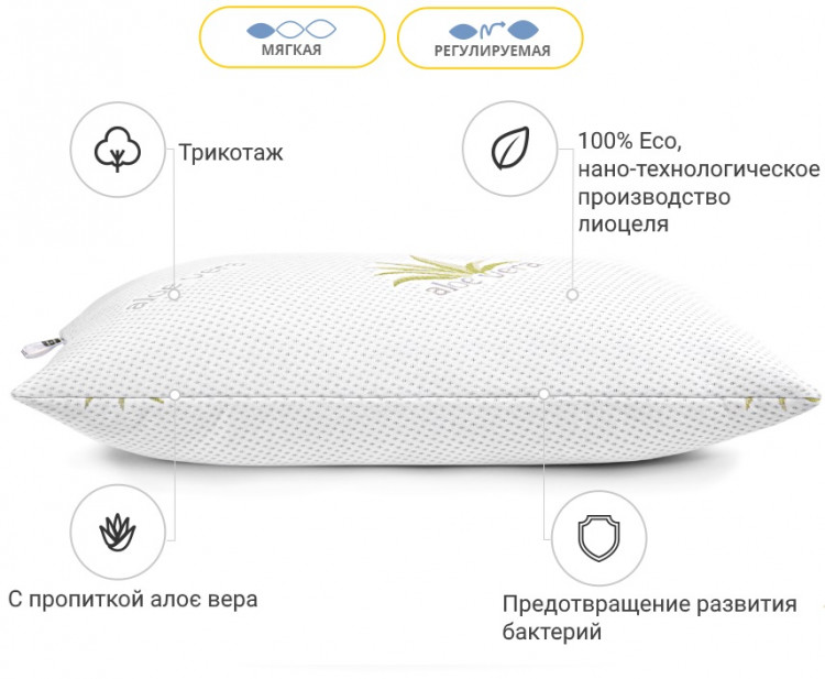 Подушка с Тенсель антиаллергенная Dorotea Modal 40x60 см, №721, мягкая