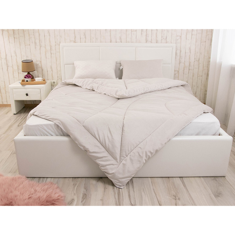 Одеяло Руно с подушкой всесезонное силиконовое велюровое Soft Pearl 140x205 см