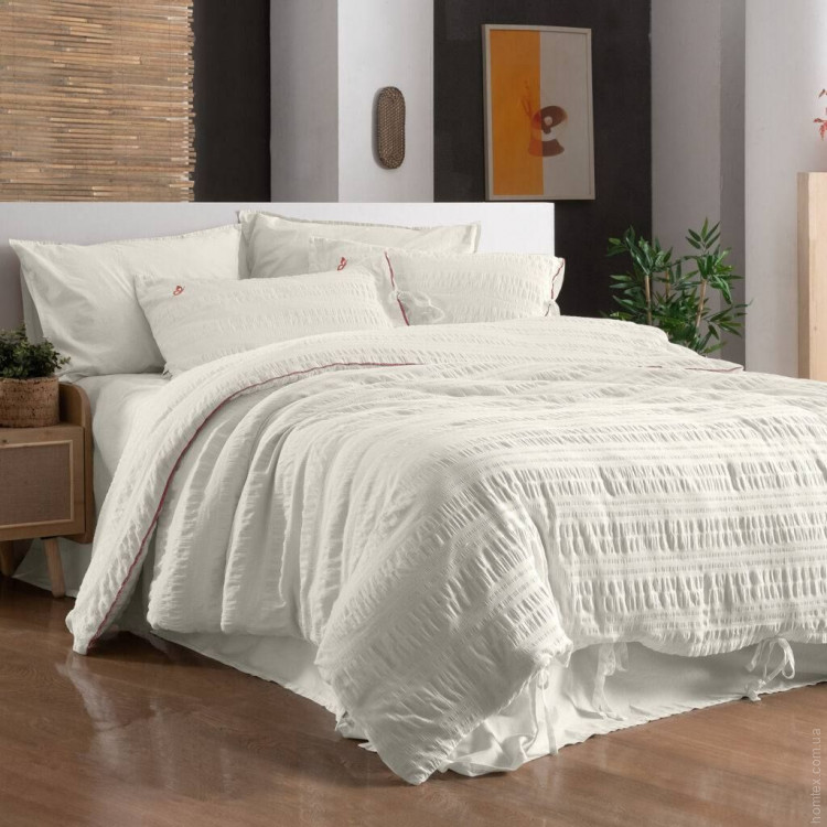 Постільна білизна варена бавовна Sarev Mood Comfort Leon V1 beyaz євро