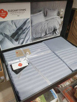 Постільна білизна Cotton Box Elegant stripe gri євро